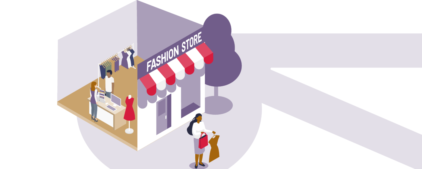 fashion store illustratie